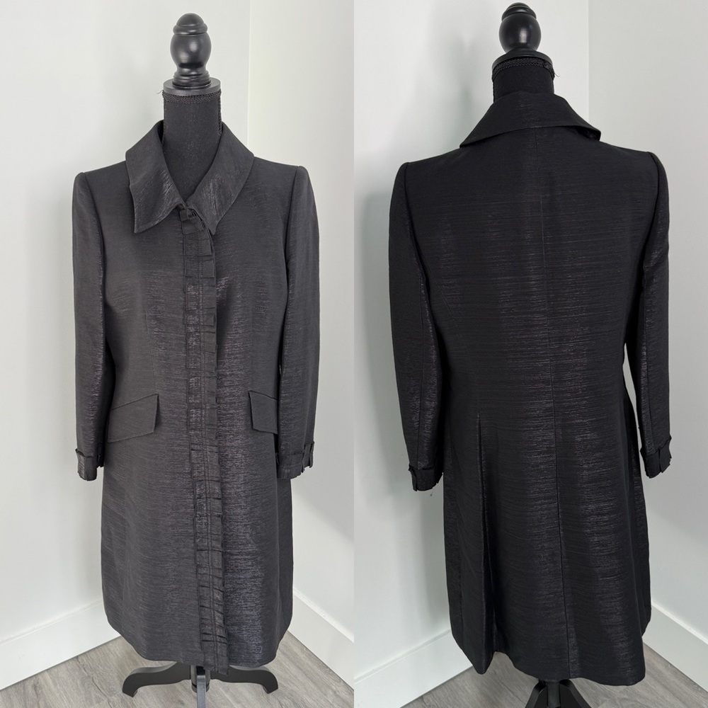 Ellen Tracy Women's Collared Black Long Coat (Sz 10)